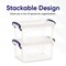 Clear Plastic Storage Bin with Lid, 1.75 Qt, Non-Toxic, BPA Free, Odor Free, Organizer Storage Box, Stackable Plastic Tote for Home, Garage, School, and Office, X-Small